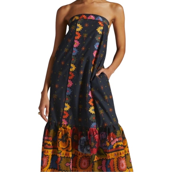 FARM Rio Dresses & Skirts - NWT Farm Rio embroidered strapless maxi dress size S